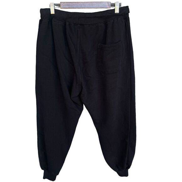 Grafitti Spellout Womens Sweatpants Large Black Jogger Pants Athleisure Hip Hop - Picture 2 of 9